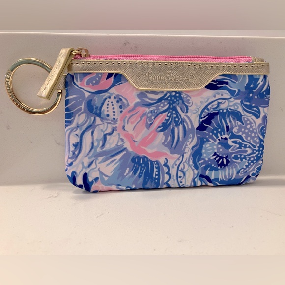 Lilly Pulitzer Shade Seeker Floral Keychain Card Case – Pink, Gold & Blue 🌸 - Picture 1 of 7